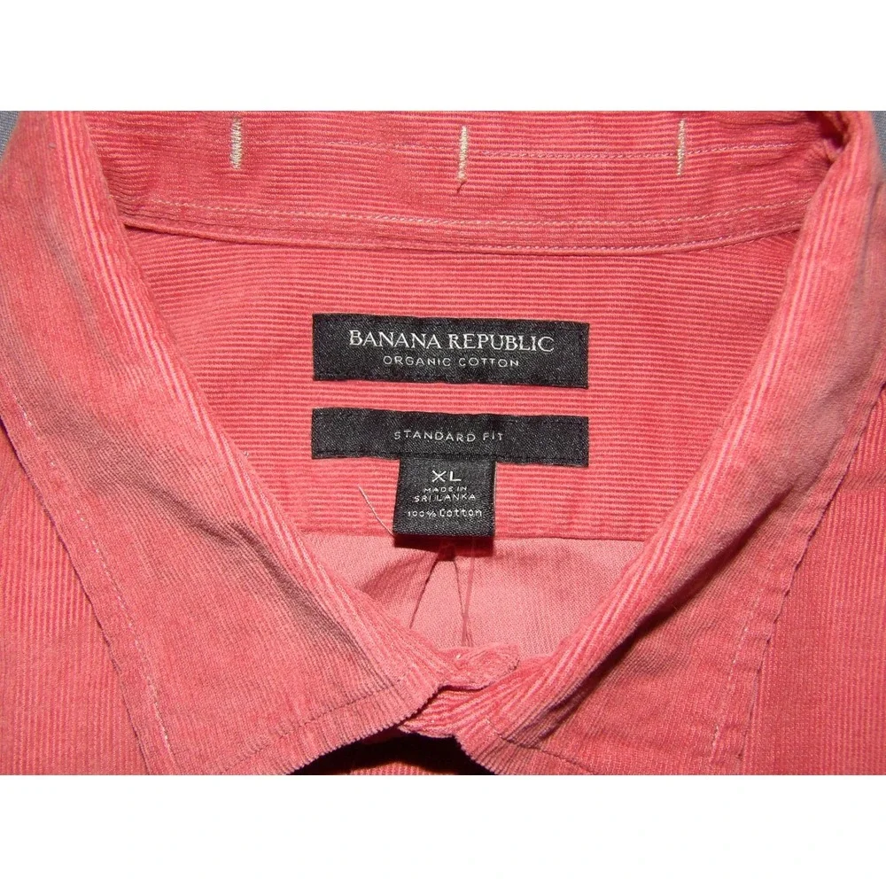 NEW! Banana Republic Rust Orange Long Sleeved Corduroy Button Up Shirt Men's XL‎